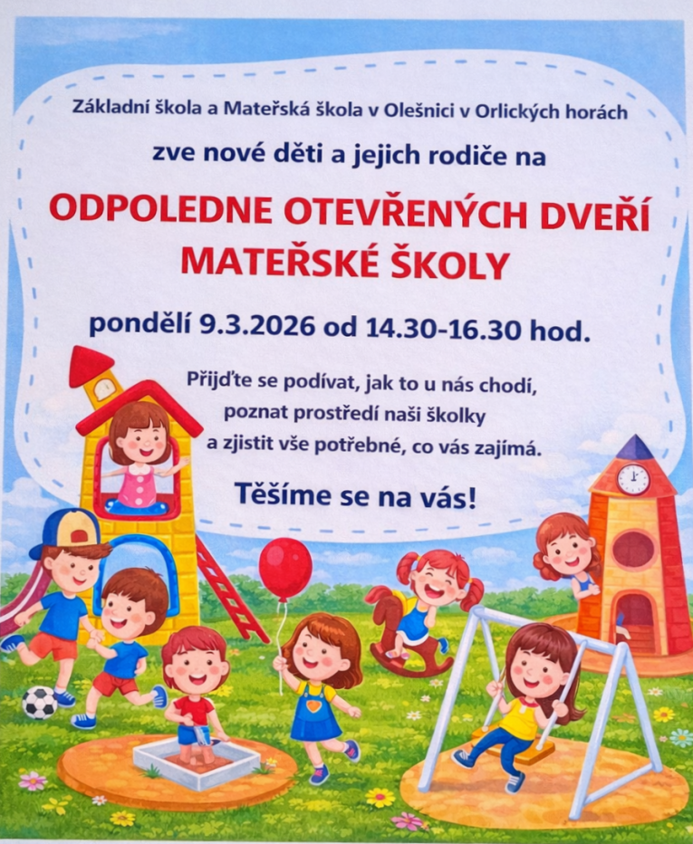 Odpoledne otevřených dveří v&nbsp;MŠ